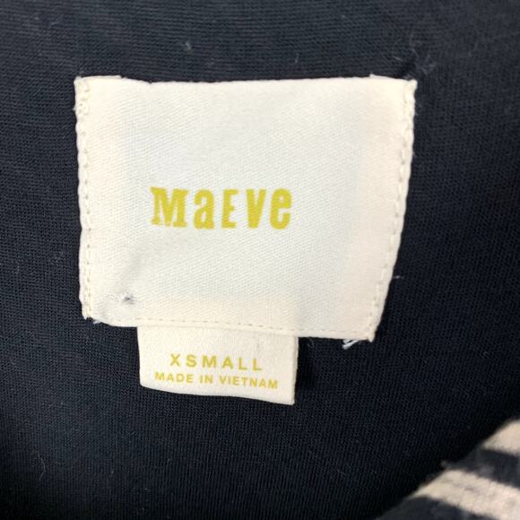 Anthropologie Maeve Salsola Stripe Maxi Midi Dress Hi High Low XS Extra Small - Picture 9 of 9